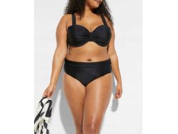 B.P.C czarne bikini biustonosz balkonetka z figami r.46(90F)