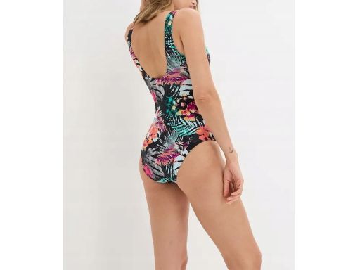 B.P.C kostium kąpielowy shape czarny w kolorowe kwiaty modelujący 48.