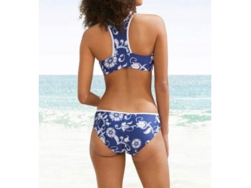 B.P.C. granatowe bikini w kwiaty 42