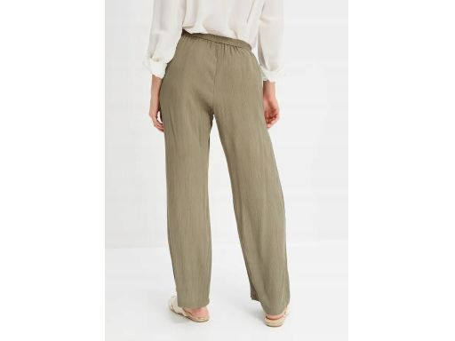 B.P.C spodnie proste z lekkiej krepy khaki r.44