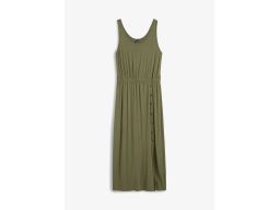 B.P.C sukienka midi z guzikami khaki z wiskozy 48/50.