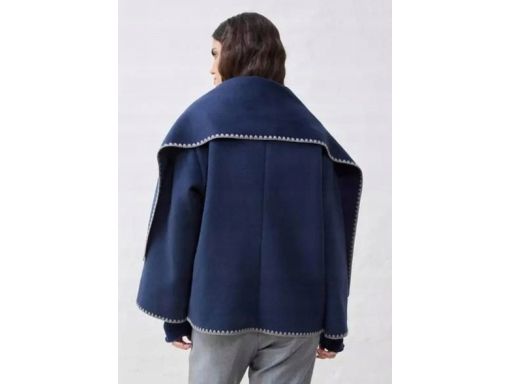 B.P.C kurtka-bluza wełniana granatowa z szalikiem 48.
