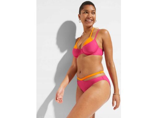 B.P.C bikini różowo-pomarańczowe z modnymi wycięciami r.36(70B)