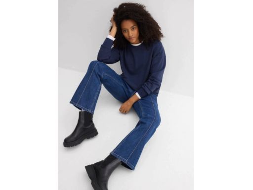 B.P.C spodnie bootcut ciemny jeans z gumką w pasie 44.