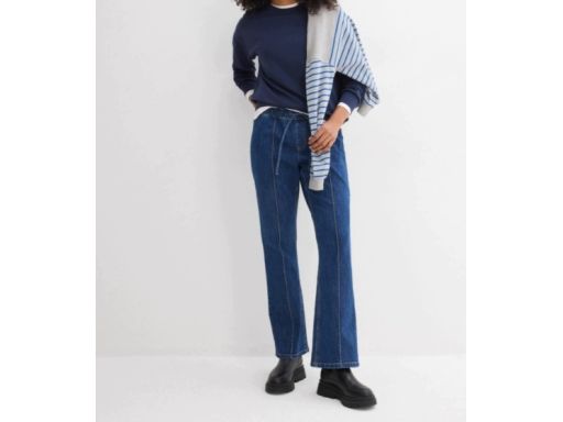B.P.C spodnie bootcut ciemny jeans z gumką w pasie 44.