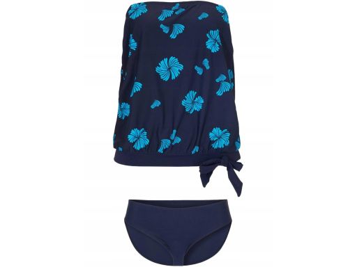 Tankini granatowe w turkusowe wzory 44.