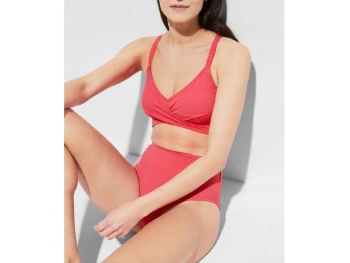 B.P.C bikini bustier wiązane różowe neonowe z figami ^40