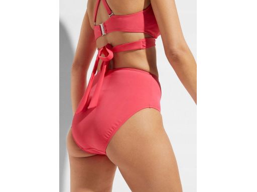 B.P.C bikini bustier wiązane różowe neonowe z figami ^40