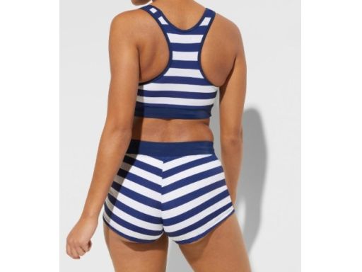 B.P.C bikini z szortami granatowo-białe w paski 48.