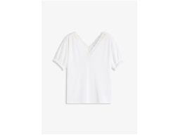 B.P.C t-shirt śmietankowy prażkowany z koronką r.40/42