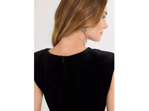 B.P.C czarna sukienka welurowa midi r.48/50