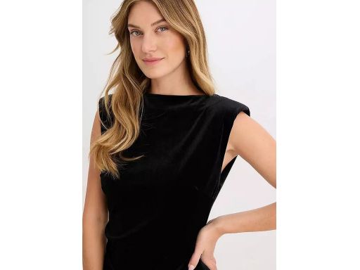 B.P.C czarna sukienka welurowa midi r.48/50