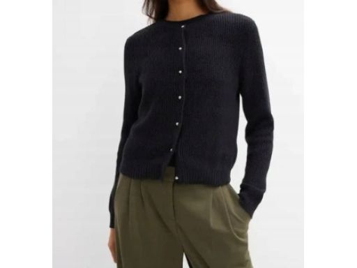 B.P.C sweter rozpinany czarny damski z wełną 48/50.
