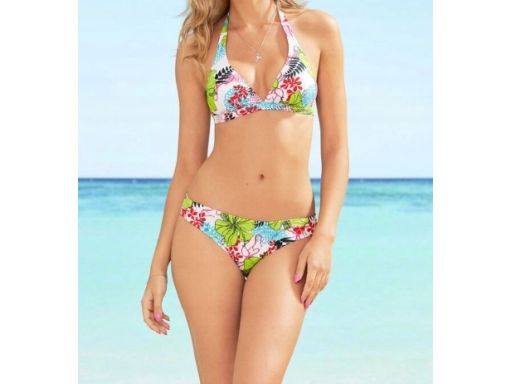 B.P.C bikini we wzory kolorowe wiązane na szyi z figami 42.