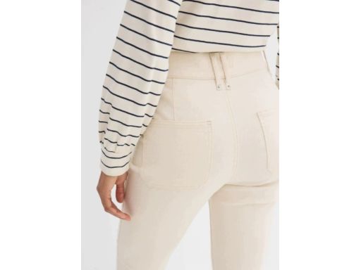 B.P.C spodnie bootcut beżowe w optyce lnu z wysokim stanem 40.