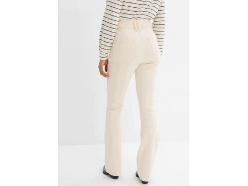 B.P.C spodnie bootcut beżowe w optyce lnu z wysokim stanem 40.
