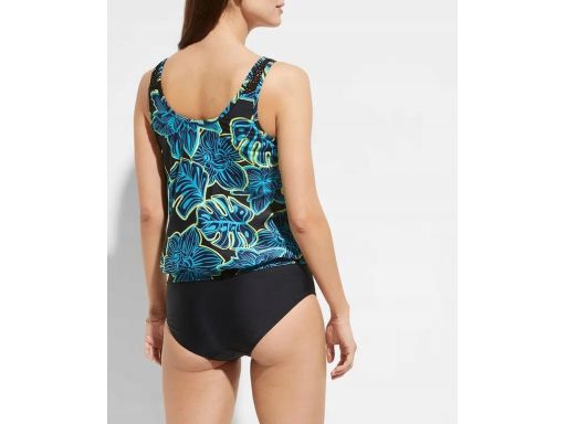 B.P.C czarne tankini w kolorowe kwiaty z figami 54.