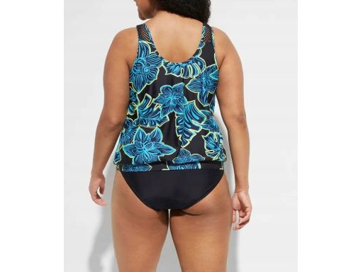B.P.C czarne tankini w kolorowe kwiaty z figami 54.