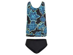 B.P.C czarne tankini w kolorowe kwiaty z figami 54.