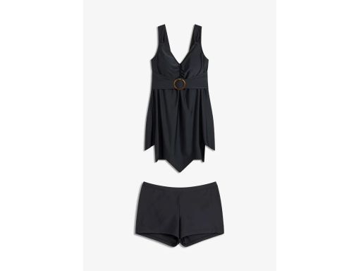 B.P.C tankini asymetryczne czarne z bokserkami 42.