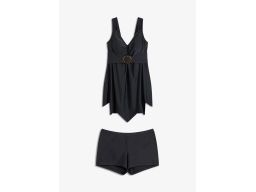 B.P.C tankini asymetryczne czarne z bokserkami 42.