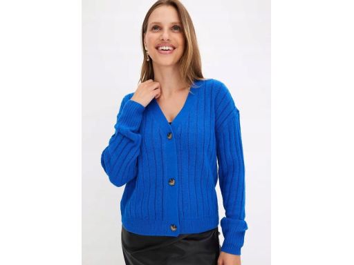 B.P.C niebieski sweter prążowany rozpinany r.36/38