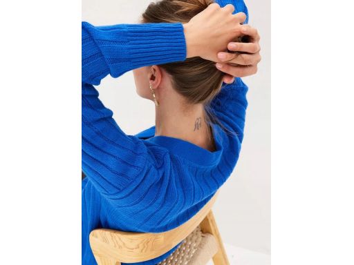 B.P.C niebieski sweter prążowany rozpinany r.36/38
