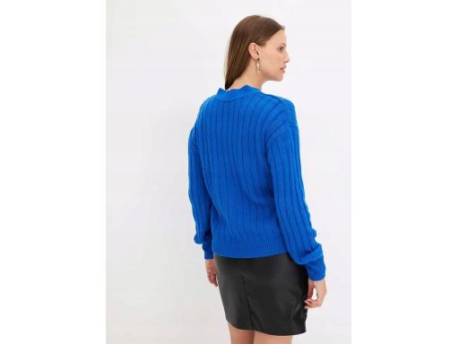 B.P.C niebieski sweter prążowany rozpinany r.36/38