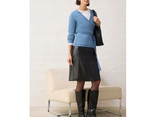 B.P.C sweterek indigo kopertowy z wełną r.40/42