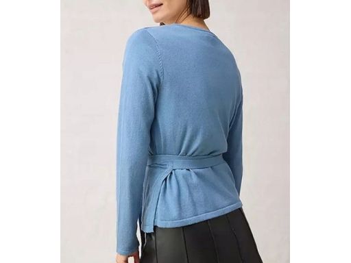 B.P.C sweterek indigo kopertowy z wełną r.40/42