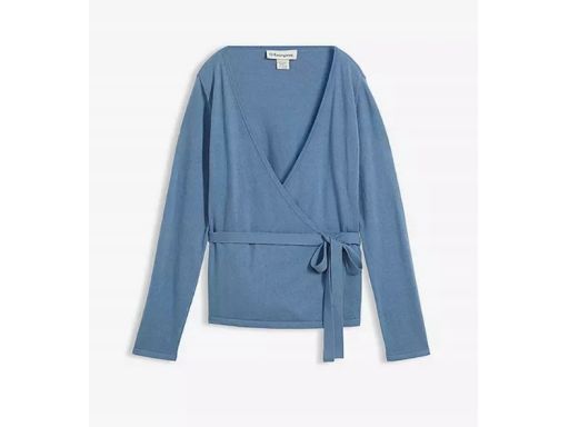 B.P.C sweterek indigo kopertowy z wełną r.40/42