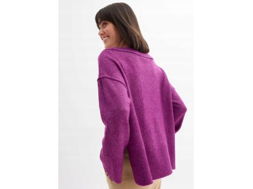 B.P.C sweter fioletowy asymetryczny oversize r.44/46