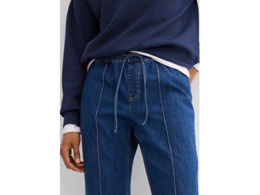 B.P.C spodnie bootcut ciemny jeans z gumką w pasie r.46
