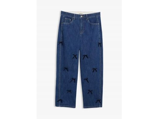 B.P.C spodnie barrel jeansowe z kokardkami r.48