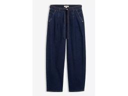 B.P.C spodnie barrel ciemny jeans damskie z wiÄ…zanym paskiem r.42
