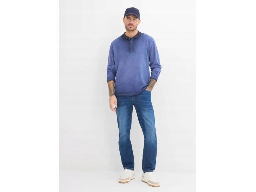 B.P.C koszulka męska polo granatowa długi rękaw r.3XL