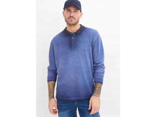 B.P.C koszulka męska polo granatowa długi rękaw r.3XL