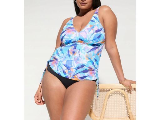 B.P.C tankini wielokolorowe we wzory z czarnymi figami r.44