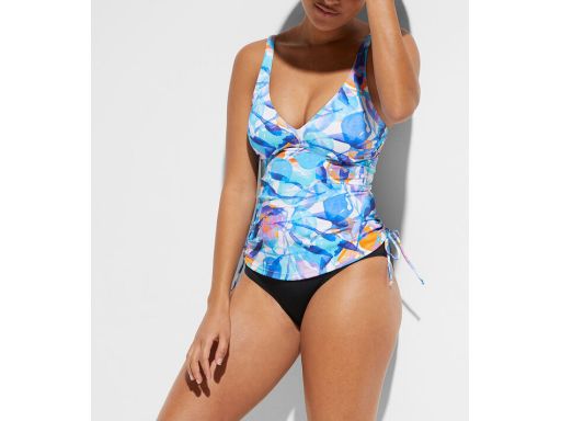 B.P.C tankini wielokolorowe we wzory z czarnymi figami r.44