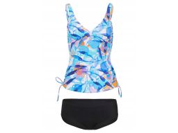 B.P.C tankini wielokolorowe we wzory z czarnymi figami r.44