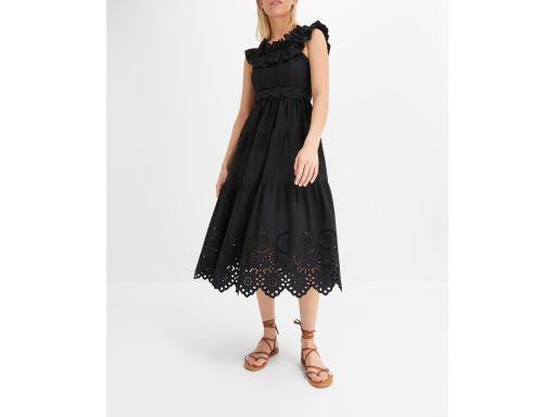 B.P.C czarna sukienka carmen midi bawełniana r.44