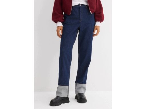 B.P.C spodnie jeansowe ciemne damskie z wywinięciem r.38