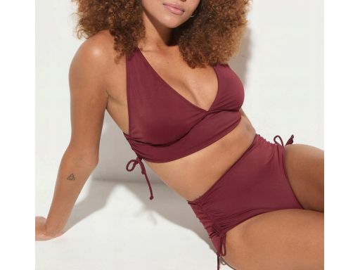 B.P.C. bikini bordowe z figami z wysokim stanem 44.