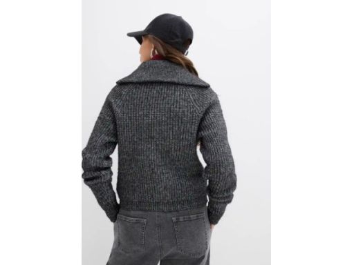 B.P.C sweter szary ze wysoką stójką, golfem i z zamkiem 40/42.