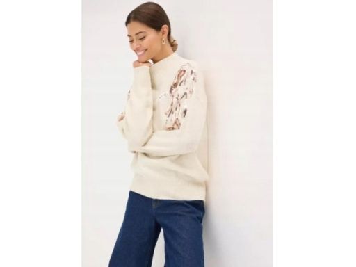 B.P.C sweter beżowy z cekinami 36/38.