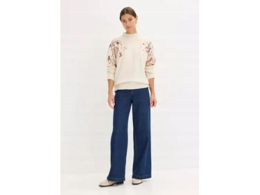 B.P.C sweter beżowy z cekinami 36/38.