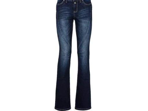 B.P.C spodnie bootcut ciemny jeans z przeszyciami r.40