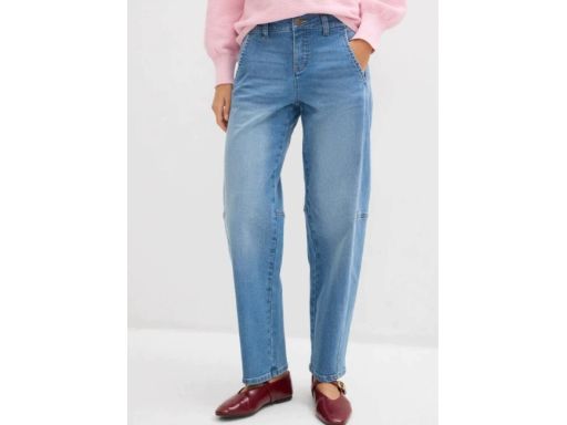 B.P.C spodnie barrel jeansowe damskie z przeszyciami r.44