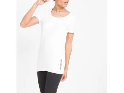B.P.C t-shirt sportowy biały dłuższy z napisami r.44/46