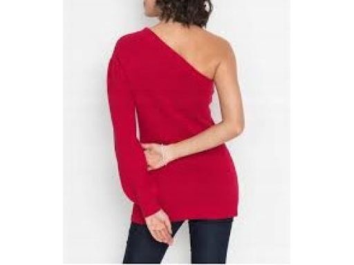 B.P.C sweter czerwony na jedno ramię 36/38.
